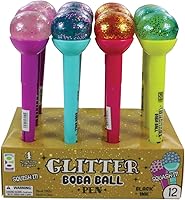 Vista 2 de Raymond Geddes Glitter Boba Squishy Top Pen (paquete de 12)