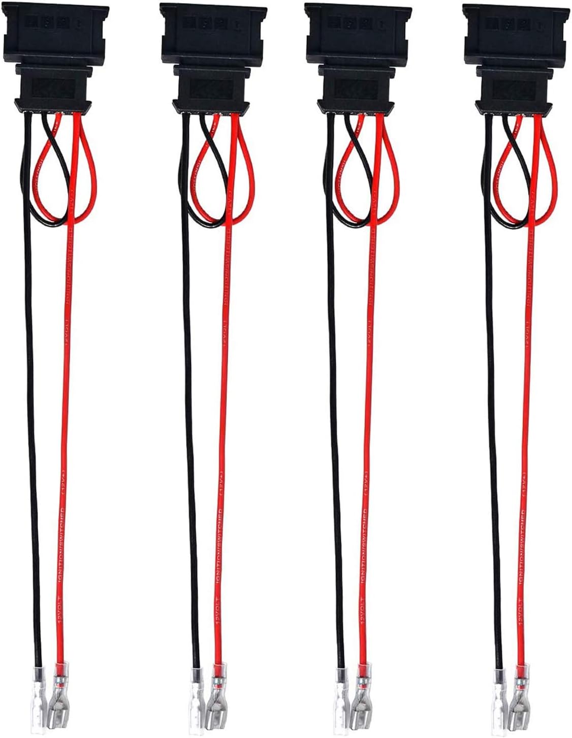 4 Pack Black 4-Pin VW-Specific Speaker Wire Harness Adapter for Volkswagen Jetta, Beetle, Golf, Passat, Polo Car Speaker Connector Harness Adapter