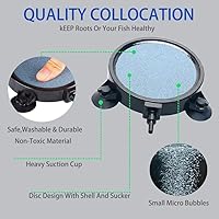 Vista 3 de PINVNBY 4.2-Inch Air Stone Disc Bubble Diffuser with Suction Cups for Oxygenation in Fresh/Saltwater Tanks, Ponds, Hydroponic, Aquaponics, and as a