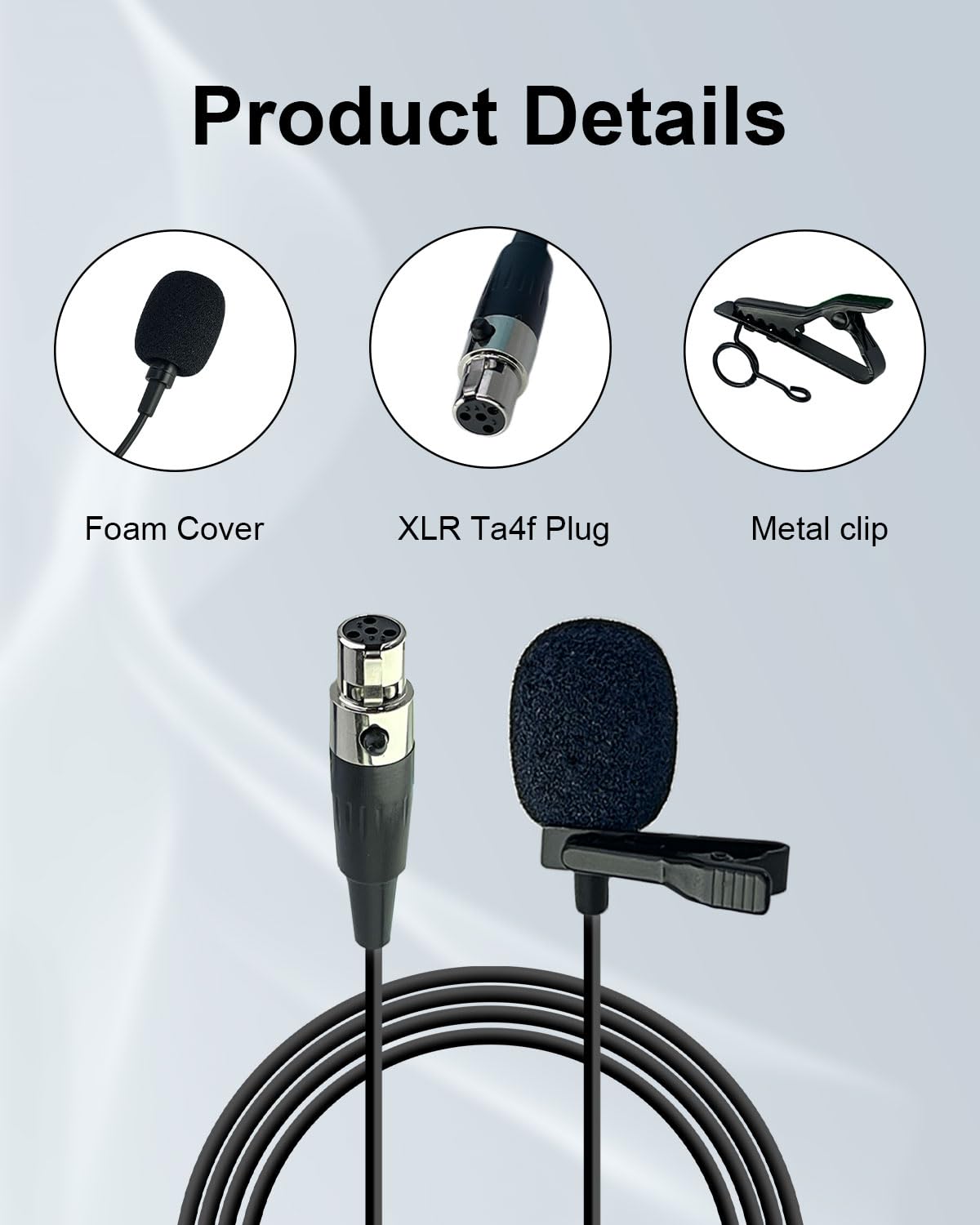 Shure Lavalier Lapel Microphone Ta4f Plug 1.5M Unidirectionnel Condensateur pour YouTube Performances Interviews