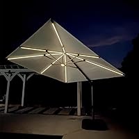 Vista 59 de PURPLE LEAF Sombrilla de Patio de 8 Pies para Exteriores Sombrilla Cantilever Cuadrada de Aluminio Sombrilla Offset con Rotación de 360 Grados