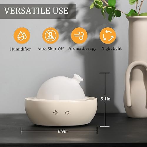 Miniatura 3 de Difusor de aceite esencial de vidrio, base de madera real, difusor de aromaterapia actualizado 2024, humidificador difusor de aroma, luz LED en 7