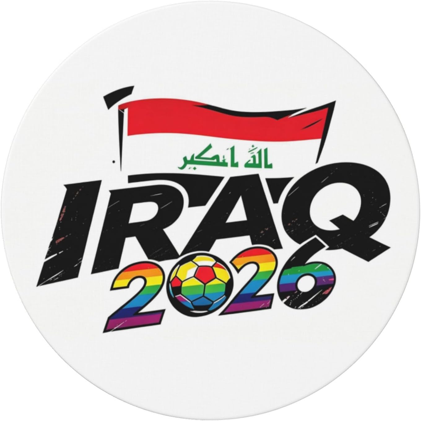 Iraq Graphic Tablecloth for Football Party, Soccer Cup 2026 Match Table Cover Soccer Fans Table Cloths,Iraq Flag TableCover