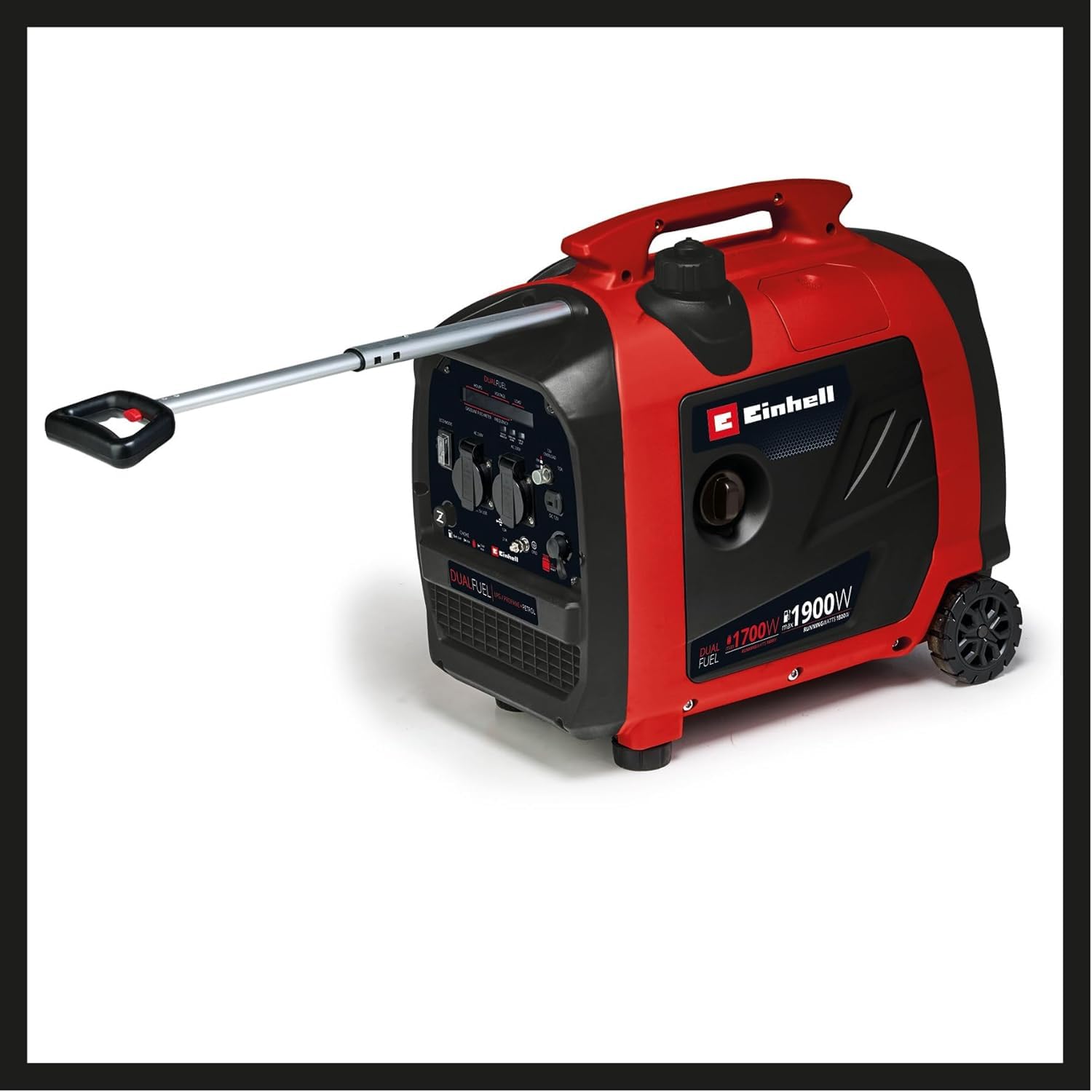 Einhell Generador de corriente (gasolina) TE-IG 1900 DF (potencia continua 1800/1600 W, máx. 1900/1700 W, depósito 4,2 l, inverter, motor de 4 tiempos, 2x 230 V, 2x USB, 1x 12 V)