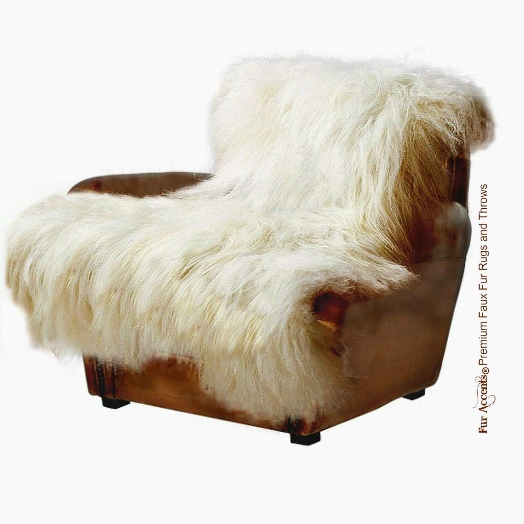 Plush Throw Blanket/Plush Faux Fur/Mongolian Lamb Sheepskin Pelt Collection/Soft Ultra Suede Lining/Washable/Reversible/New