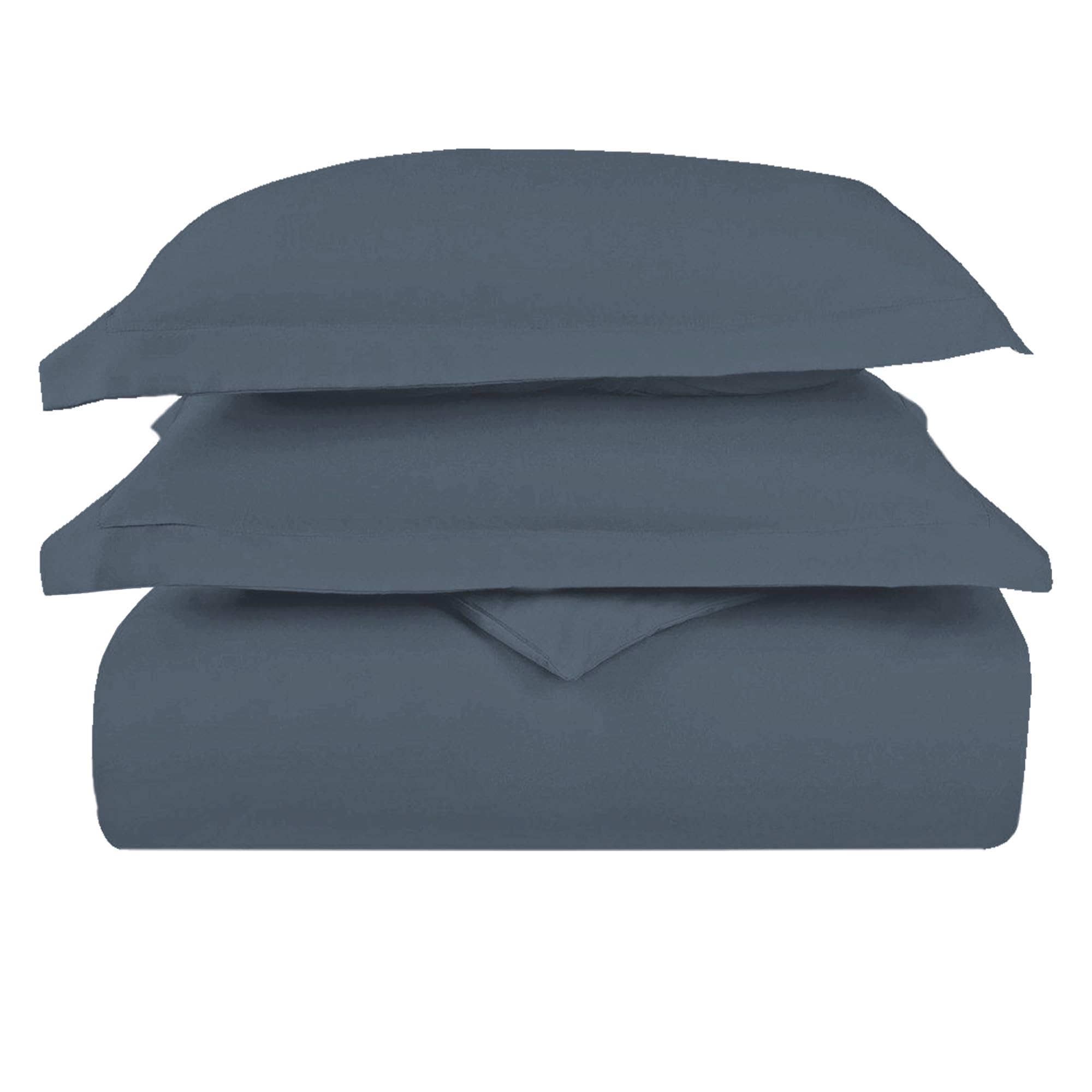 Pizuna Luxurios Cotton Super King Duvet Cover Set Dark Blue, 1000 Thread Count 100% Long Staple Cotton Superking Duvet Cover 260x220cm, Sateen Thick Quilt Cover with Button Closure