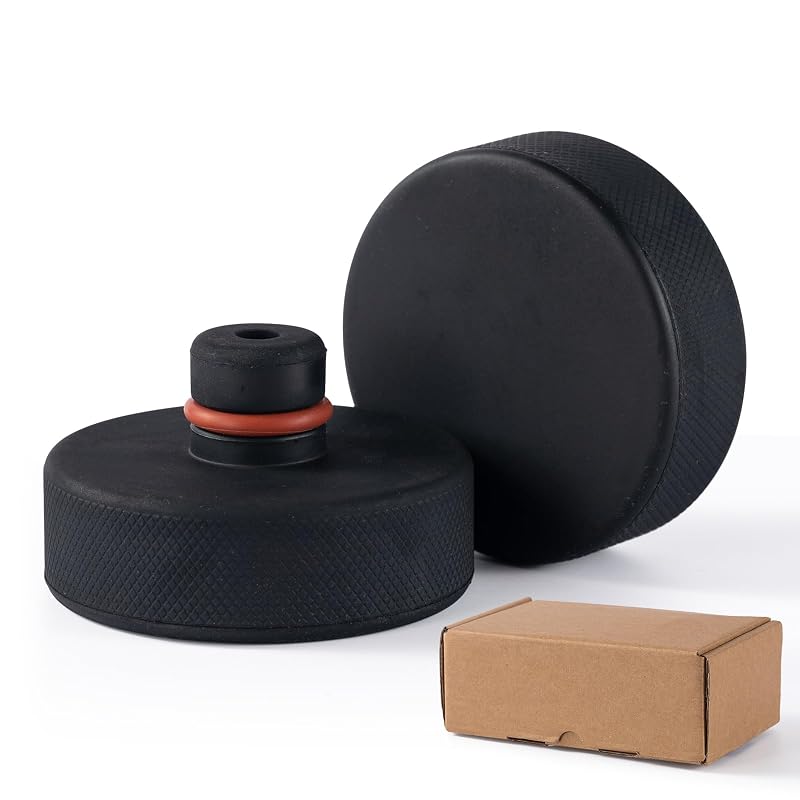 Kit com 2 Adaptadores de Borracha para Macaco de Piso Edulnke, Compatível com Tesla Model 3, Model S, Model X e Model Y, Haste de 2,54 cm, Tesla Jack Pads 004