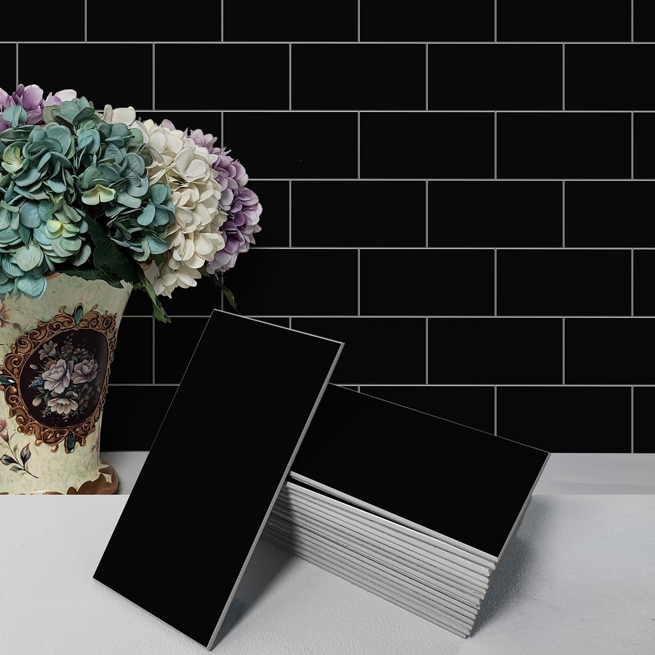 Avant Decor 56 Tiles Stone Composite Subway Solid Color Tiles