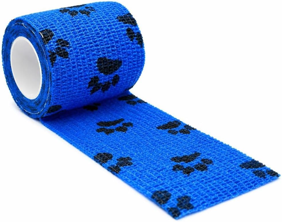 4 Pet Bandage Cohesive Wrap Tape Self Adhering Vet Wrap Bandage Roll for Dogs Cats Horses Birds No Lick Wrap Veterinary First Aid Elastic Gauze Wrap Tape (Green)