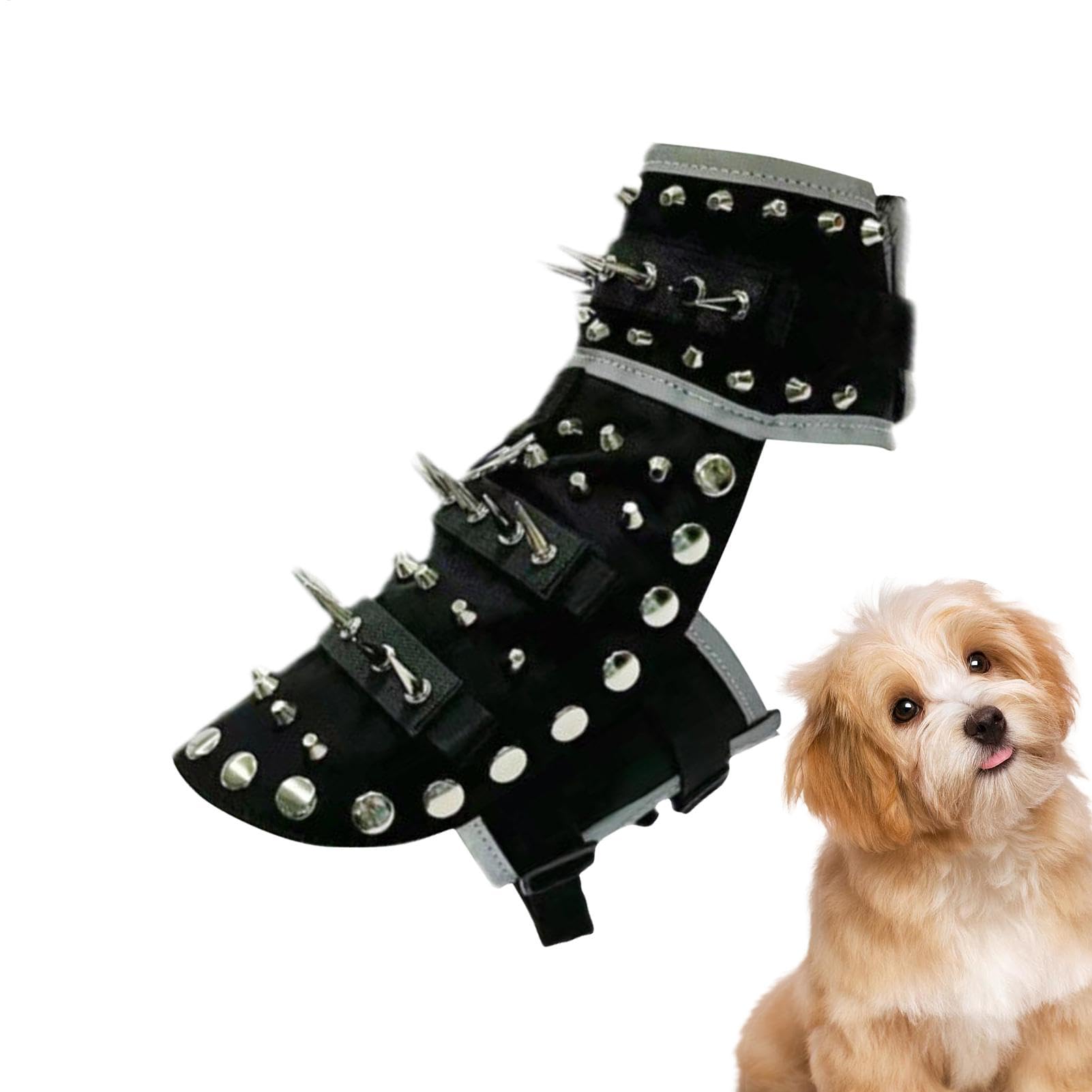 Chaleco con púas para Perros Chaleco Ajustable Reflectante Protección | Portátil Protección de su mascota contra ataques de coyotes y rapaces en actividades al aire libre, t