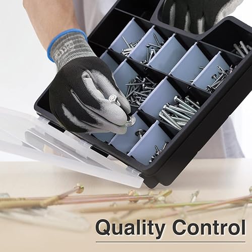 Miniatura 7 de KAYGO KG15P - Guantes de trabajo con revestimiento de poliuretano, nailon Lite, para la seguridad, revestimiento de poliuretano gris, muñeca de