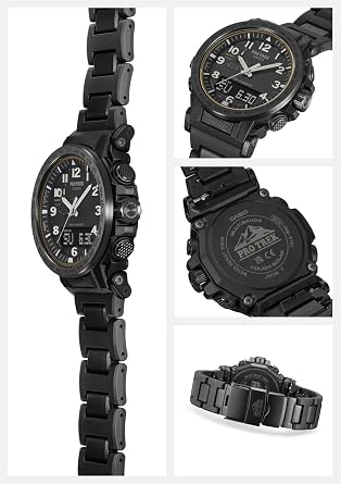 Casio Pro Trek Watch Domestic Genuine ProductClimber Line, Radio-Controlled, Solar Powered, Biomass Plastic Used PRW-51FC-1JF Men's, Black