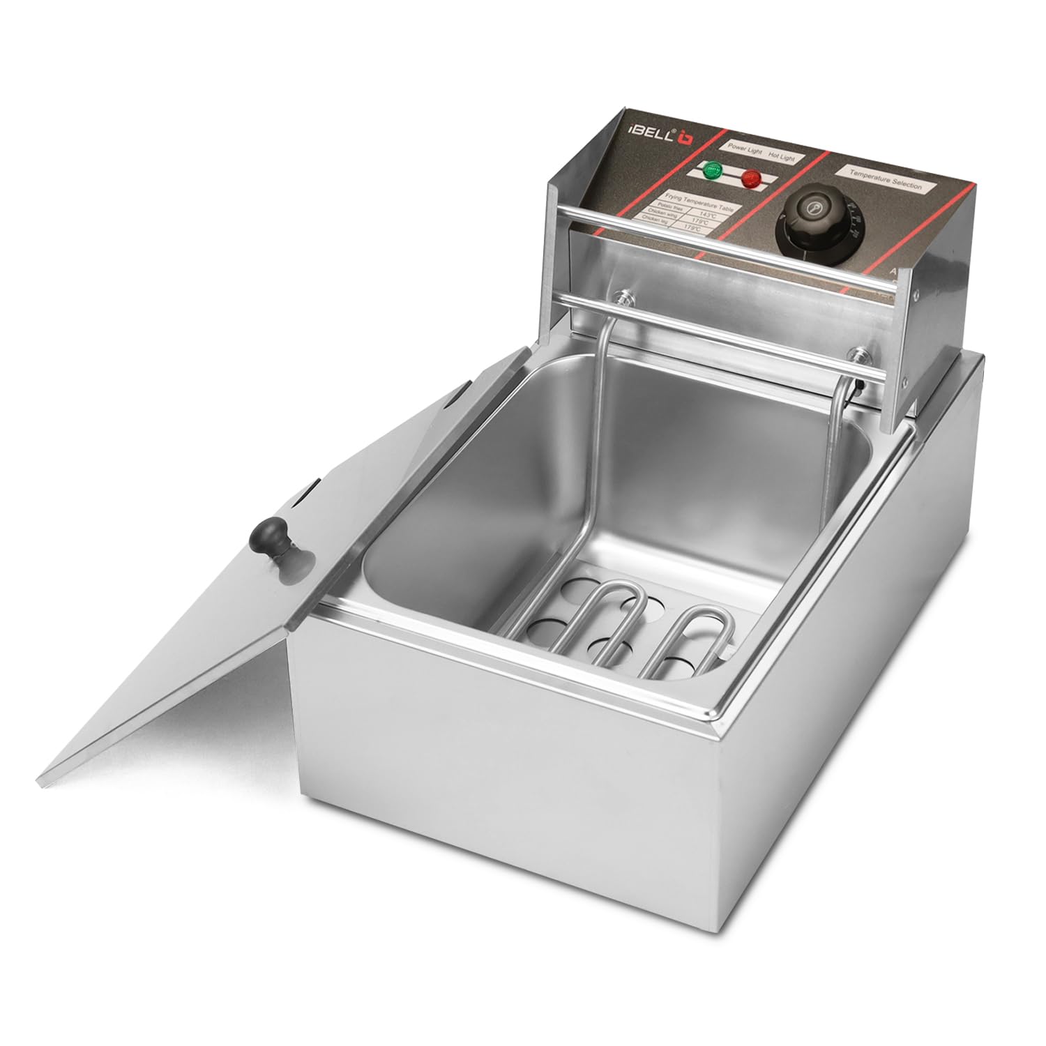 iBELL DF610M Electric Deep Fryer 6 Litre Stainless Steel 2500W with Variable Temperature Control, Silver iBELL DF610M Electric Deep Fryer 6 Litre Stainless Steel 2500W with Variable Temperature Control, Silver