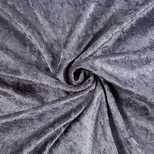 Stretch Panne Velvet Velour Grey, Fabric by the Yard