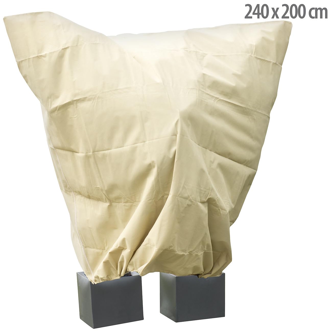 Royal Gardineer Pflanzen-Vliestasche: 12er-Set XXL-Kübelpflanzensack als Winterschutz, 240 x 200 cm, 100 g/m (Vlies-Pflanzenschutzsack, Rosenhülle, EIS)