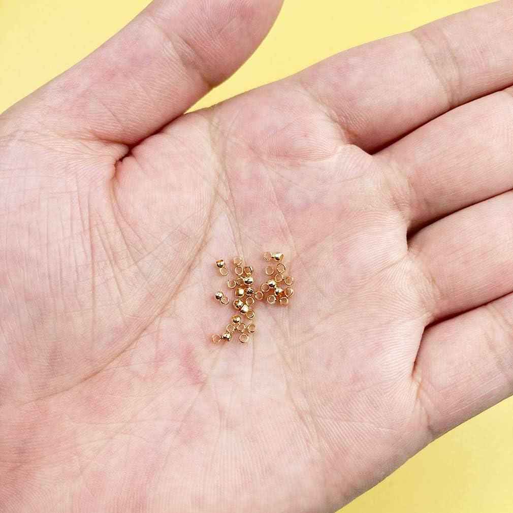 4000 Pieces 2mm Metal Round Crimp Beads Spacer Stoppers Beads Clamp Ends Metal Bead Spacers for DIY Bracelet Jewelry Making (Gold and Silver) - Image 3