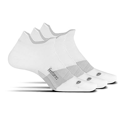 Feetures Merino 10 Cushion No Show Tab 3 Pair Pack No Show Socks Shoes White 1
