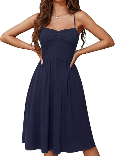 YATHON Sundresses for Women 2025 Spaghetti Strap Summer Dresses with Pockets Ali