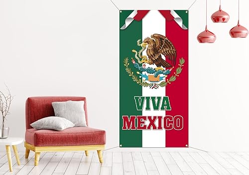 Miniatura 5 de Viva México - Cubierta para puerta de entrada, Día de la Independencia, Día de la Independencia de México, fotografía, decoración para el porche del