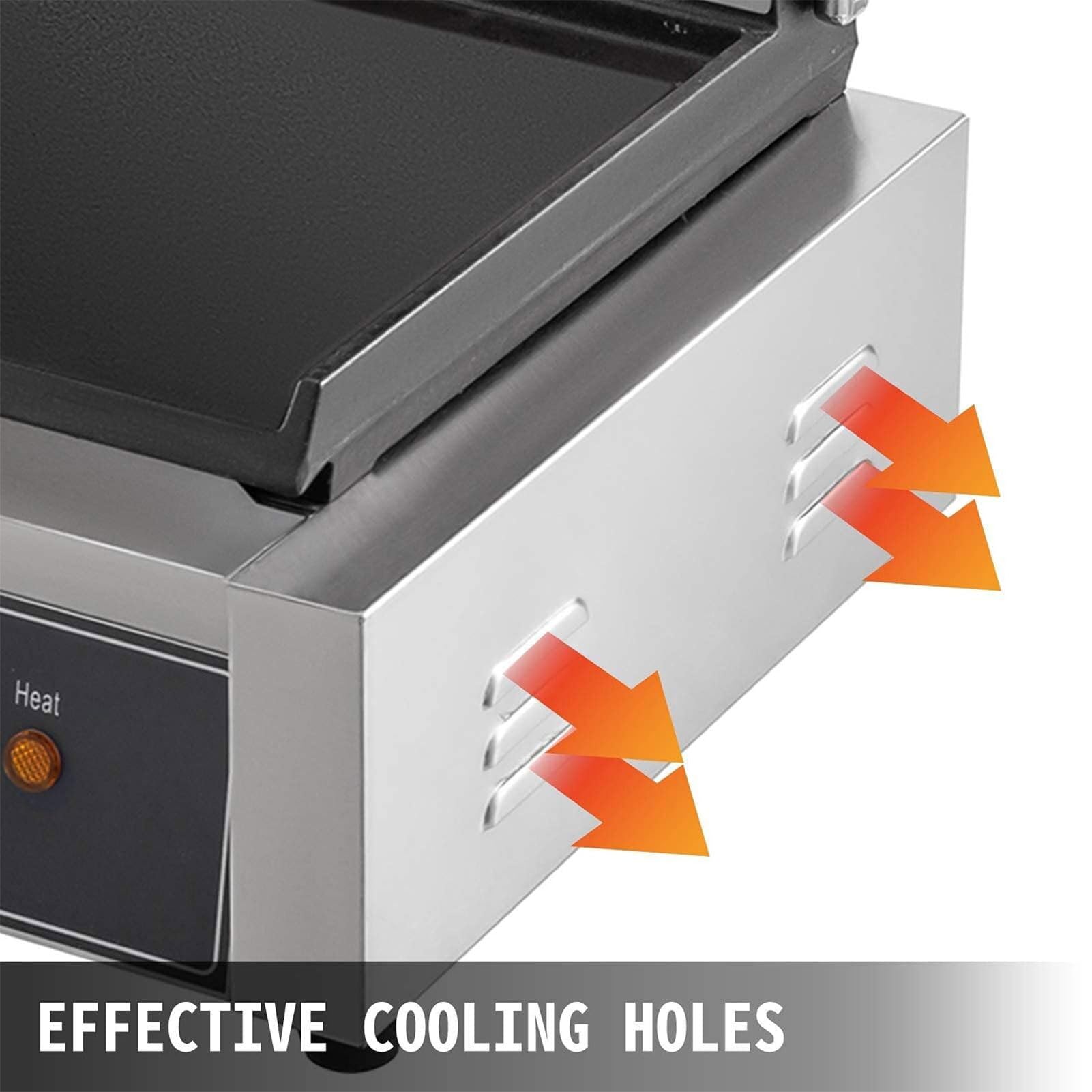 QUTBAG Griglia elettrica per panini, Macchina per Toast per panini a Contatto Commerciale con Controllo della Temperatura di 50-300 ℃, Macchina cuocere Hamburger Antiaderente per preparare Colazione