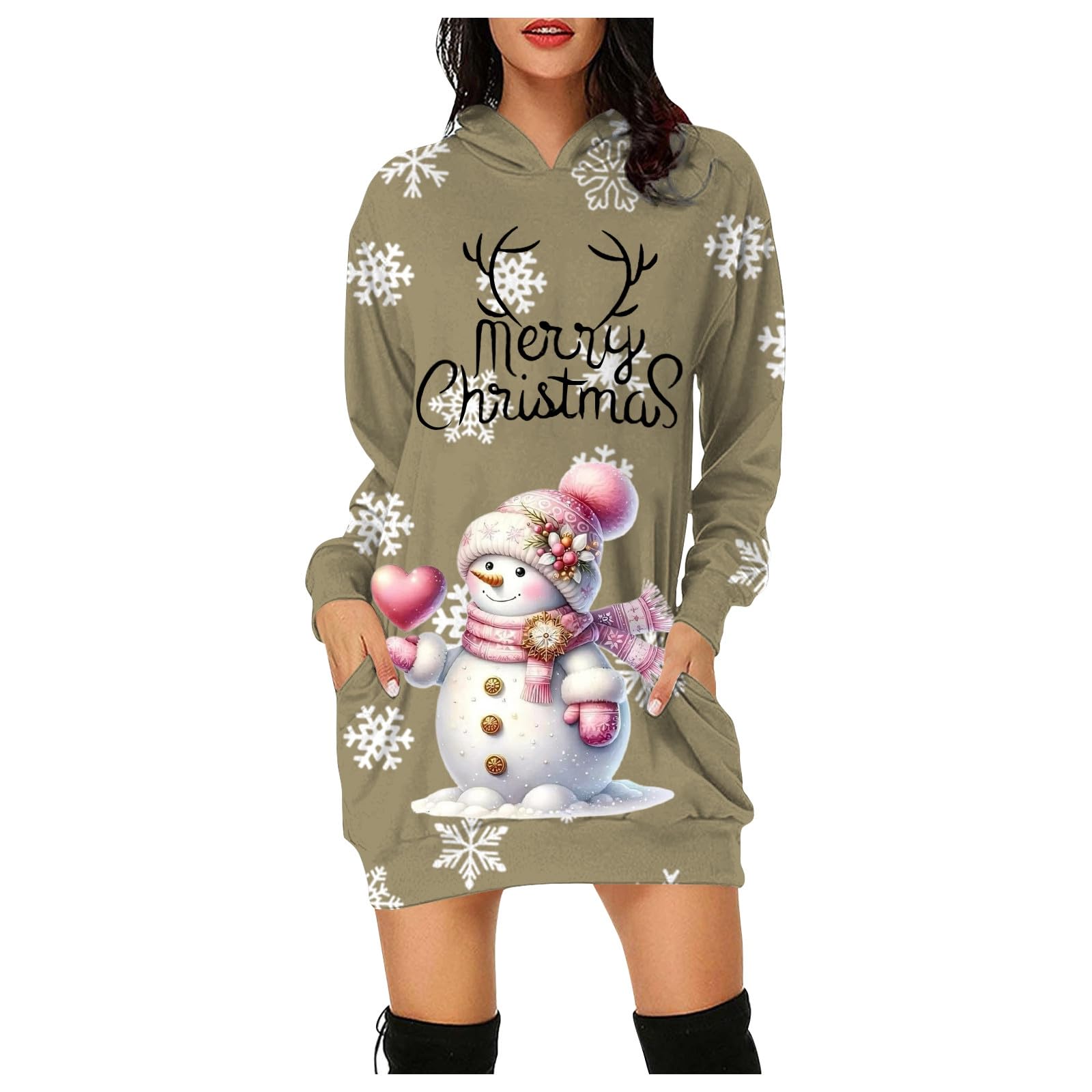 Sweat à capuche de Noël pour femme ample et confortable