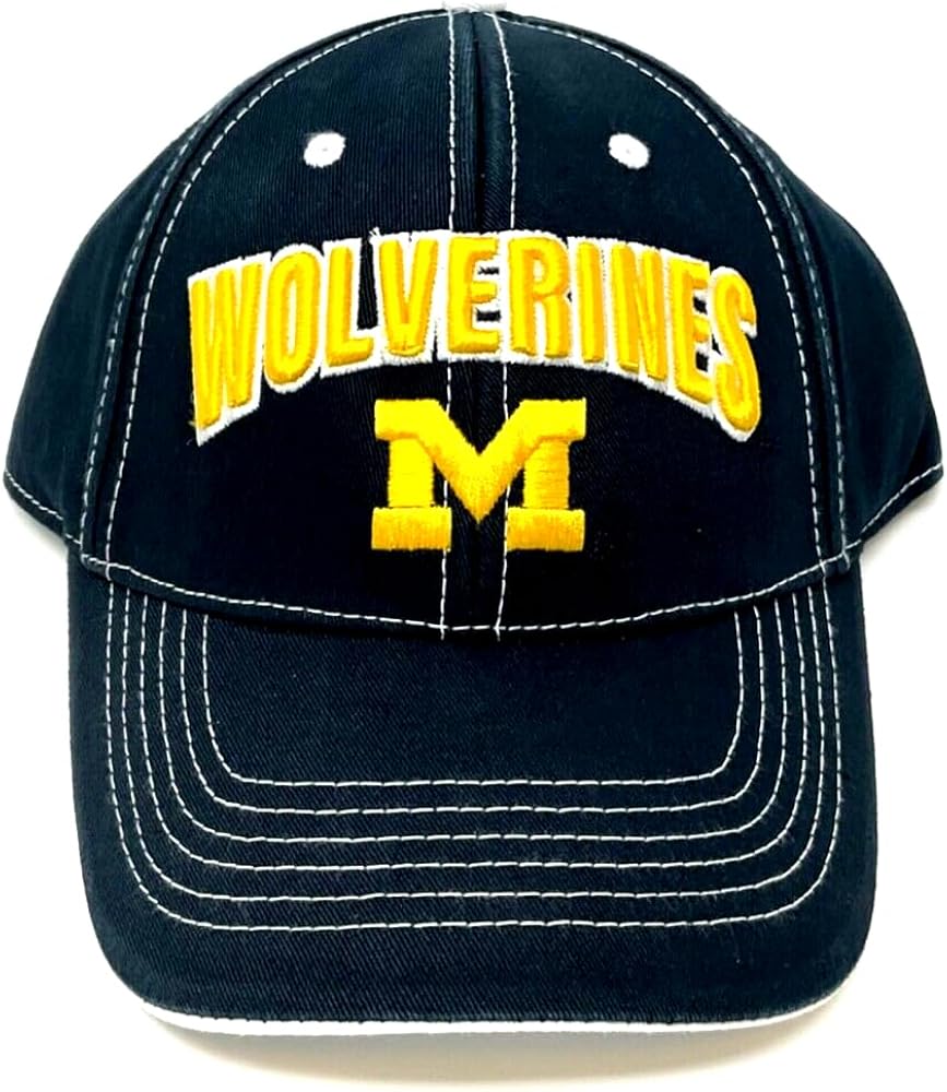 帽子 Michigan Wolverines Michigan Wolverines 47 Brand White Snapback Hitch Football Helmet