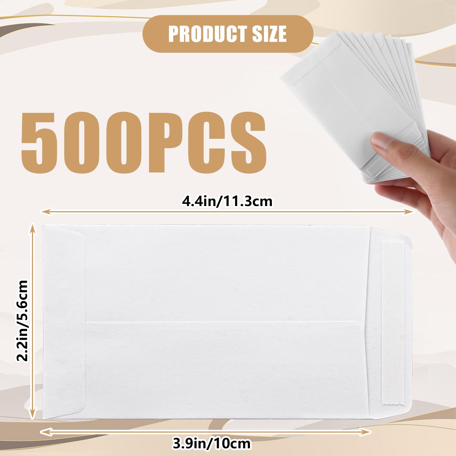 Buste Bianche Piccole Autoadesive 6x10 cm Carta Kraft 500 Pezzi