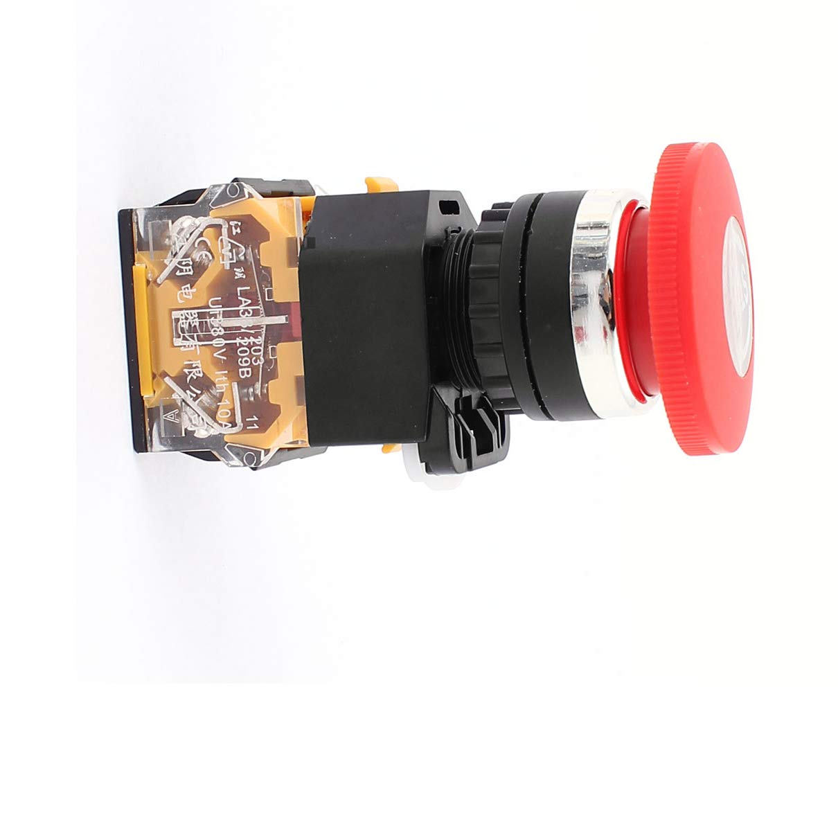 Aexit AC 380V Cleaning Brushes 10A Self-Locking Type Emergency Stop Red Mushroom Antistatic Brushes Push Switch