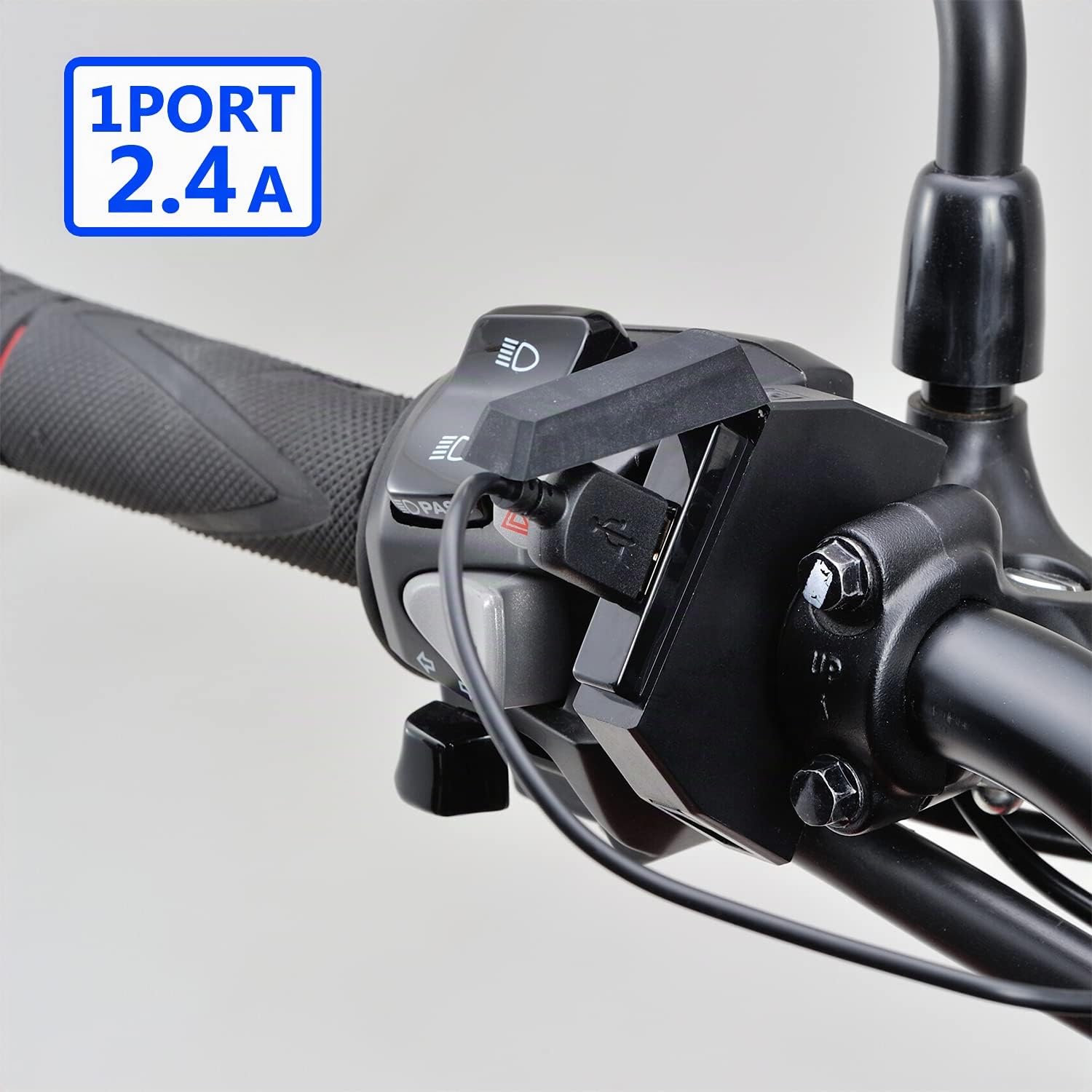 DAYTONA 89371 Motorrad-Lenkergriff-Set mit USB-Anschluss, 1 x 2,4 A (ACC)