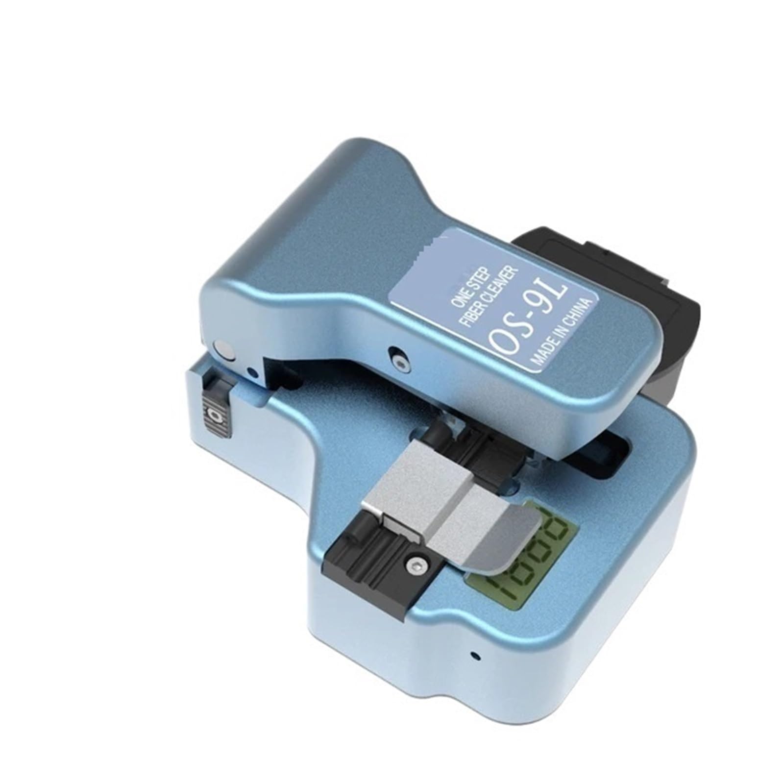 Optical Fiber Cleaver, OS- 9L Optical Fiber Cleaver one Step Cutting Cleavers Digital Counter 50000 Times Cleaves Automatic(Blu)