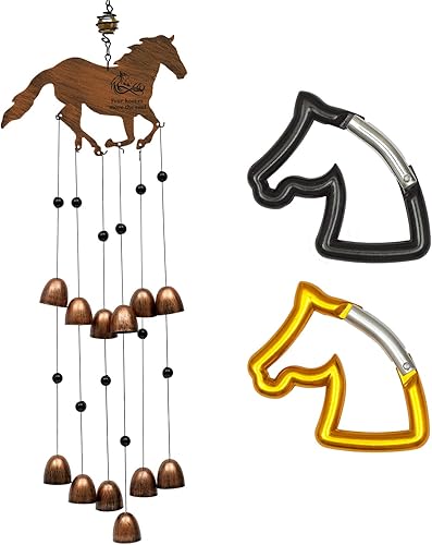Miniatura 8 de Cantik Campanilla de viento de caballo, regalos de caballo para mujeres y decoración conmemorativa, carillones de viento únicos para amantes de los