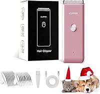 Founouly Low Noise Dog Cat Grooming Clipper Kit - USB Rechargeable, IPX7 Waterproof, Professional Home Pet Trimmers