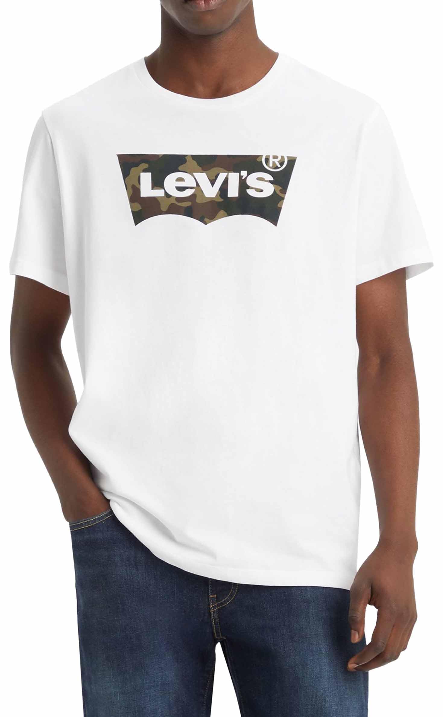 Levi's Men's Housemark Graphic Tee T-Shirt, Hm Ssnl Filll White, XS