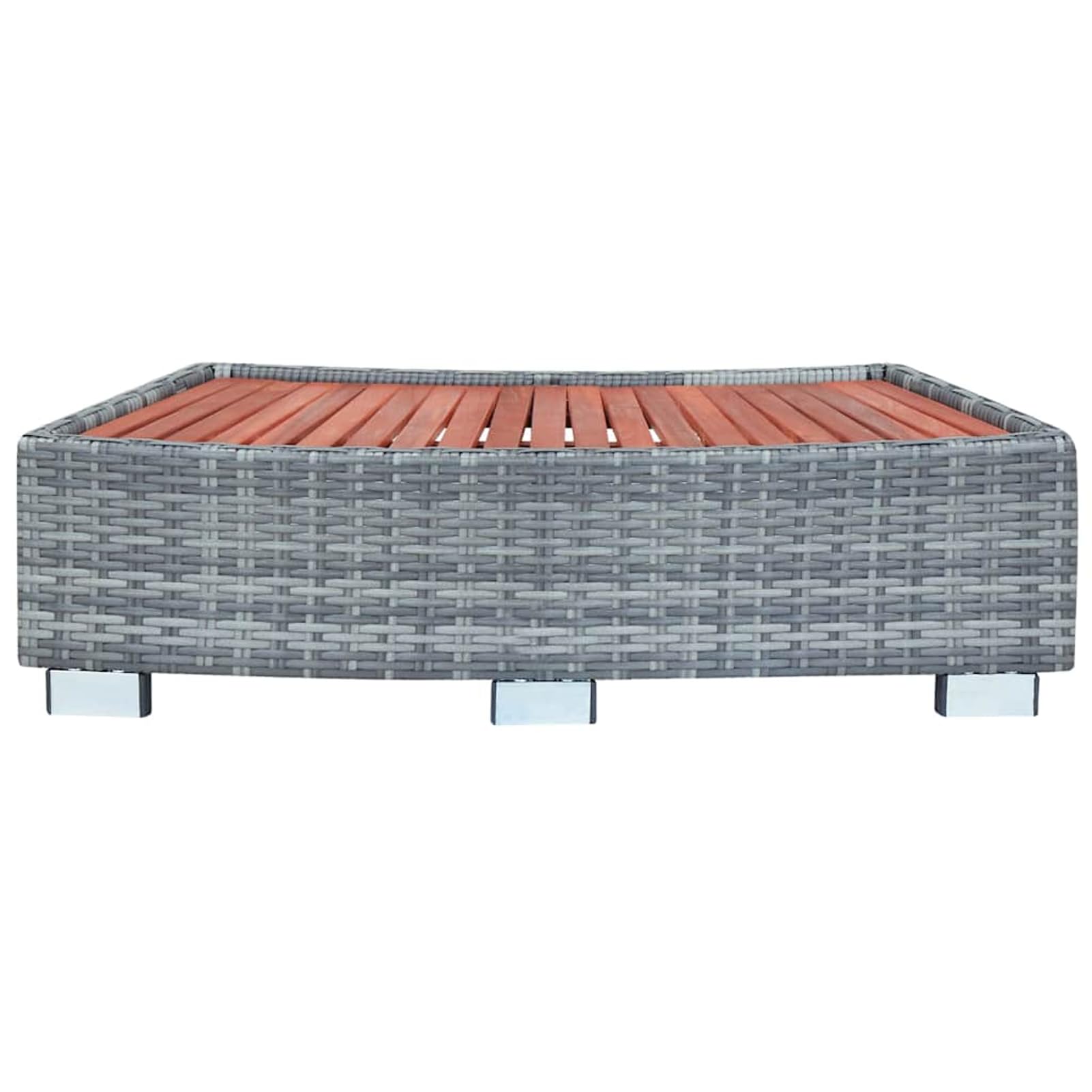 Gecheer Escalón para Bañera de Hidromasaje, Estructura de Acero, Ratan Sintético, Madera Tropical, Fácil Montaje, 92 x 45 x 25 cm, para SPA y Jacuzzi