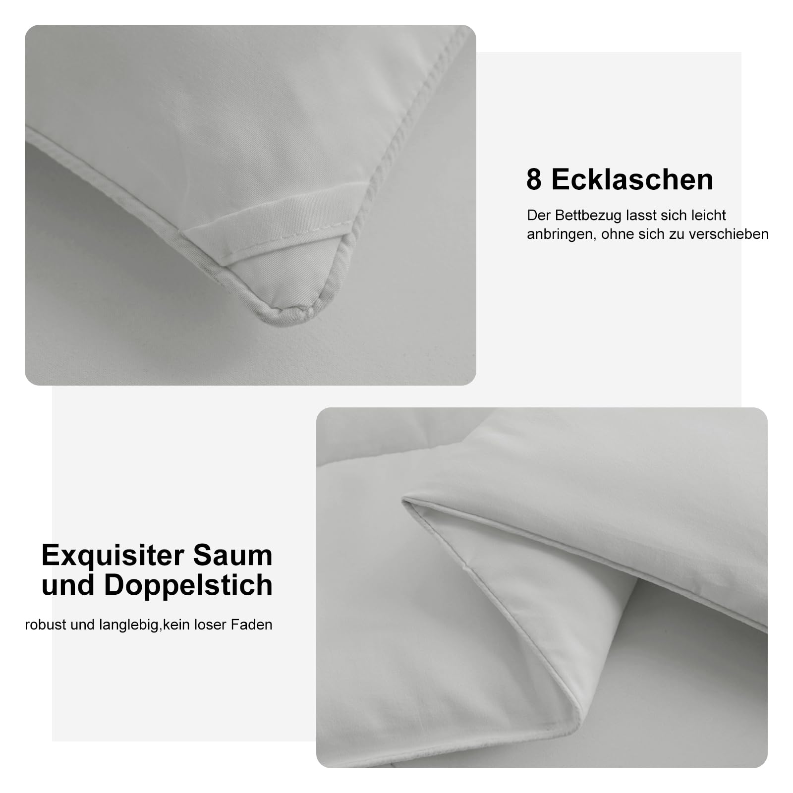 DUANDAUN Dekbed, 240 x 260 cm, 4 seizoenen, microvezel, dekbed, zacht en comfortabel dekbed voor het hele jaar, geschikt voor mensen met een allergie, donkergrijs