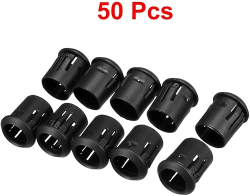 Miniatura 4 de uxcell 50 unids lámpara de diodo emisor de luz clip bisel montaje 0.394 in LED titulares panel pantalla plástico negro