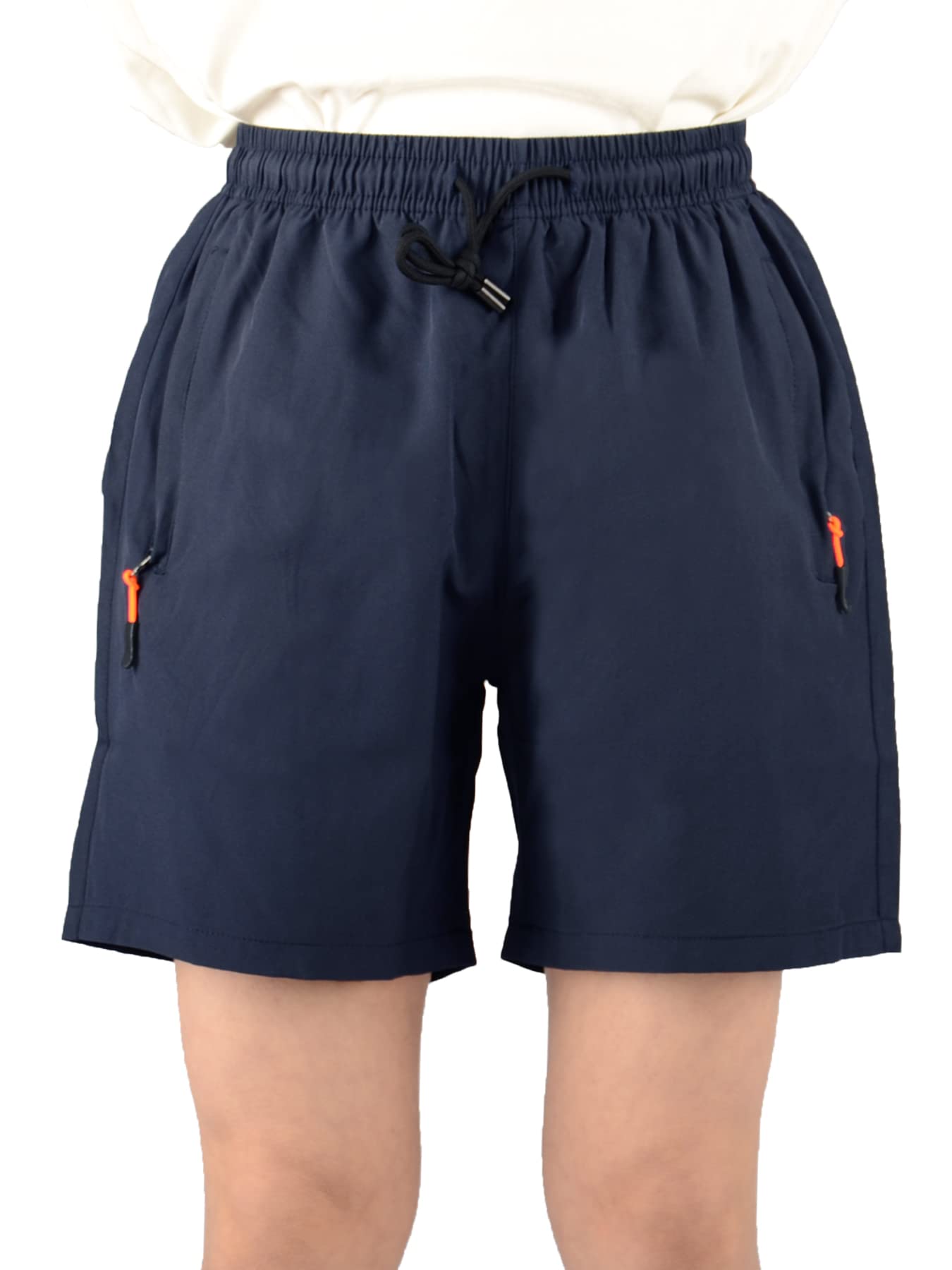 NATUST Boys Loose Fit Athletic Shorts with Zipper Youth Quick Dry Sports Running Shorts Blue 14-15 Years