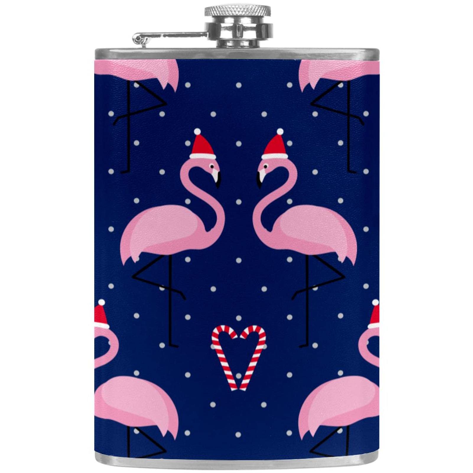 Flasque à liqueur flamant rose avec entonnoir discret idéale en pique-nique