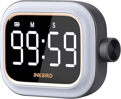 INKBIRD Temporizador magnético visual con pantalla LED retroiluminada para cocinar, reloj de cuenta regresivahacia arriba ajustable para leer,