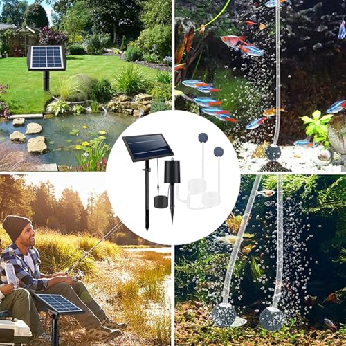 Evita el agua estancada con este ventilador solar para estanque de tres modos 2