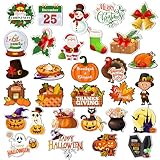 Funtery 30 Pcs Holiday Magnets Christmas Thanksgiving Pumpkin Refrigerator Magnets Set for Festival Locker Whiteboard Dishwasher Magnetic Kitchen Decorations Accessories for Home Classroom Office