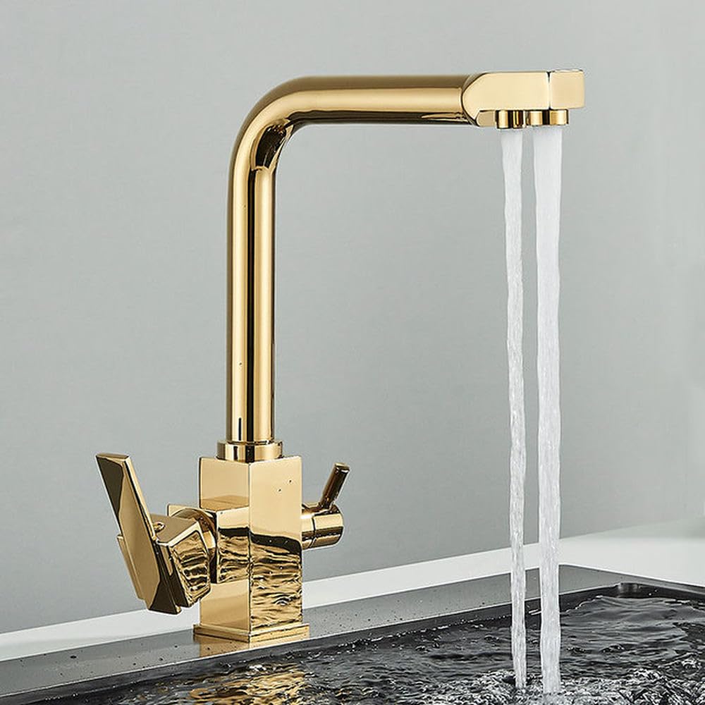 Robinet de cuisine monté sur le pont pour eau pure filtrée et design noir