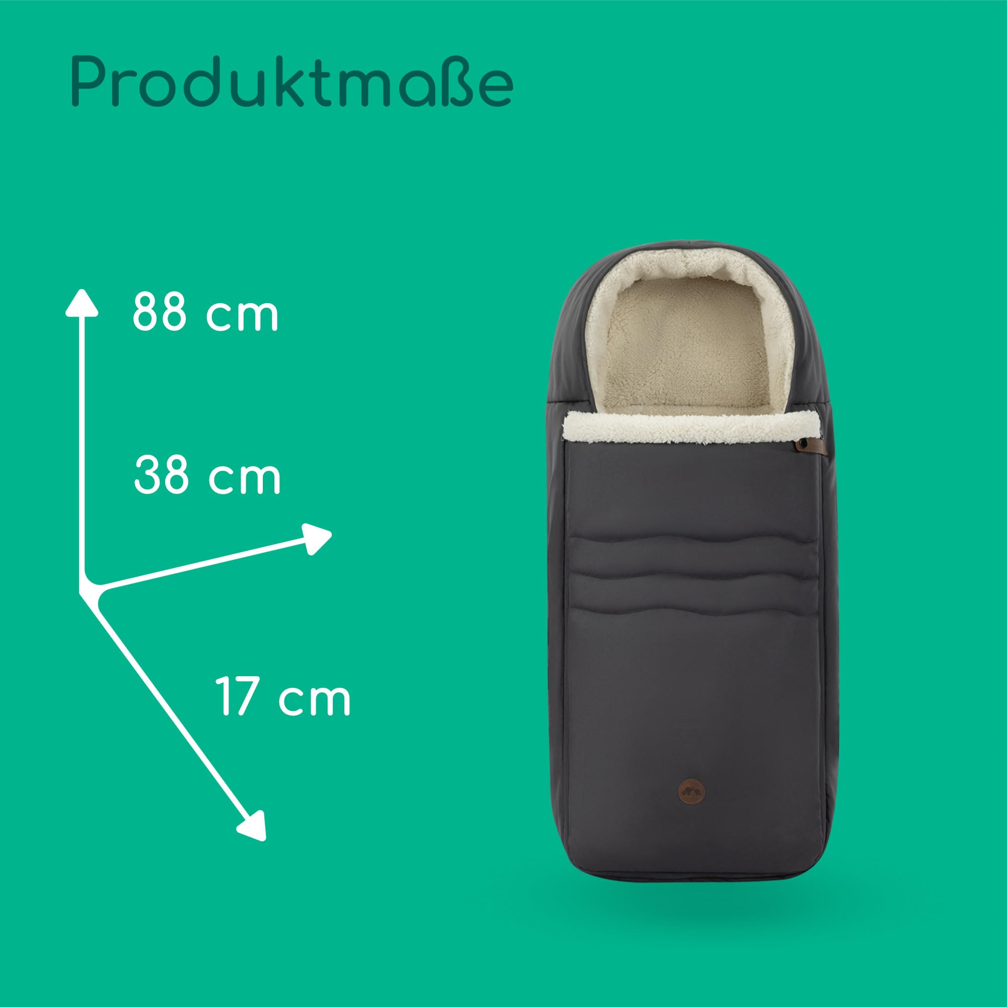 Bebeconfort Fußsack Kinderwagen, Universal Passform, Mineral Graphite | Winterfußsack Kinderwagen, Weiche Plüschstoffe, Ab Geburt - 3 Jahre (0-15 kg), Standard-Befestigungslöcher, Maschinenwaschbar