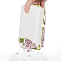 Vista 9 de PrepWorks Picadora compacta de verduras – Cortador manual de verduras que ahorra espacio, fácil de usar, cuchillas de acero inoxidable, sin BPA