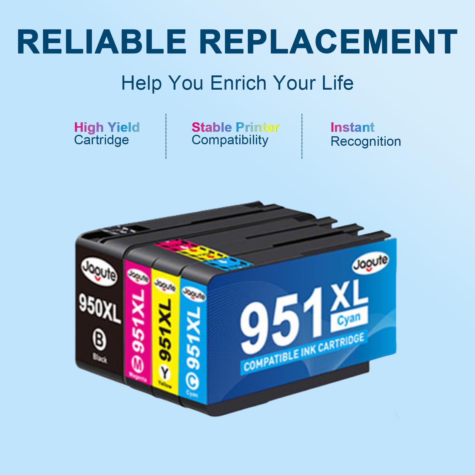 Cartucho Tinta Dye 1500 Páginas Cartucho De Tinta Recarregável 950 951 Xl, Para Hp Officejet Pro 251dw 276dw 8100 8600 8610 8620 8630 8640 8650 8660 Impresión Color Cyan