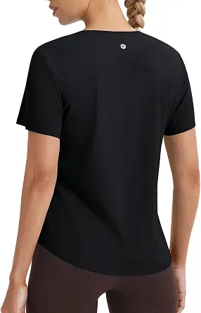 baleaf Women Ice Cooling Running Shirts Quick Dry Short Sleeve Tops | Breathable, Lightweight, Moisture Wicking, Stretchy, Loose Fit, UPF 50+, for Workout, Gym, Athletic, Tennis, Yoga