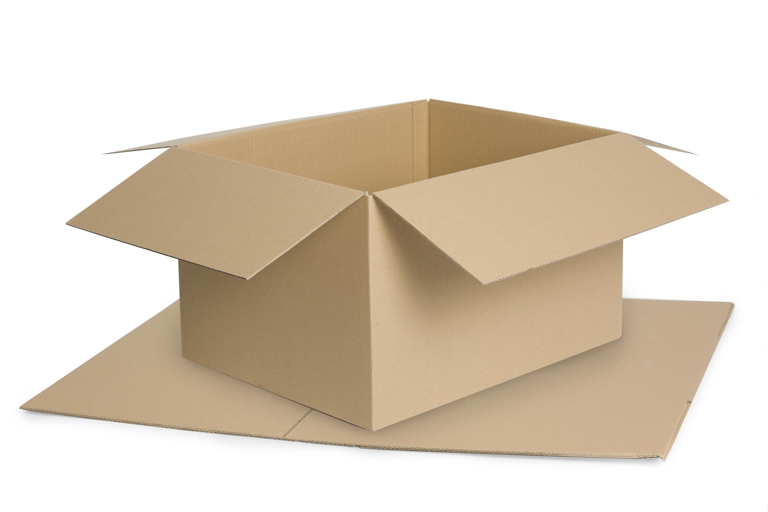 100 Stück Faltkarton 400x300x250 mm Versandkarton E-commerce Karton 1-Wellig 400G Braun Kartonage Verpackung Postkarton Versandschachtel Paket Päckchen