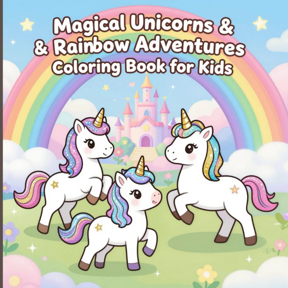 Magical Unicorns & Rainbow Adventures Coloring Book for Kids