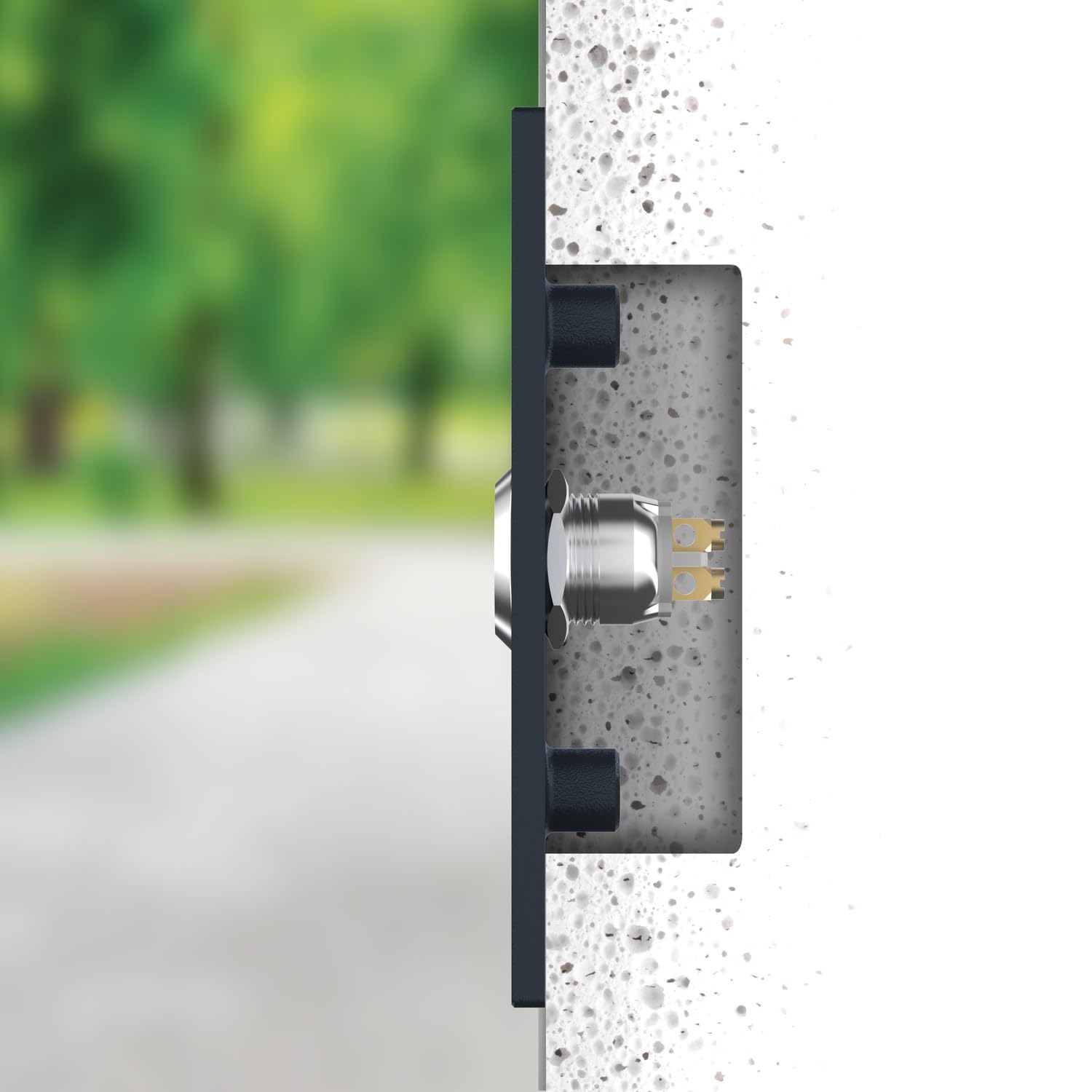 Einfamilien Türklingel mit LED Klingeltaster 1 Name Gravur - V2A Edelstahl Klingel 140x80 mm Pulverbeschichtet RAL 7016 - Unterputz wählbar Aufputz für Haustür Einfamilienhaus