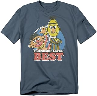 Popfunk Classic Sesame Street Bert & Ernie Friendship Level: Best Unisex Adult T Shirt